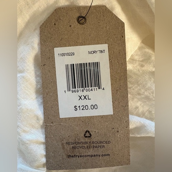 NEW w/TAGS FRYE AND CO. Ivory Button Up Boho Peasant Cowgirl Cottagecore Dress - Picture 4 of 7